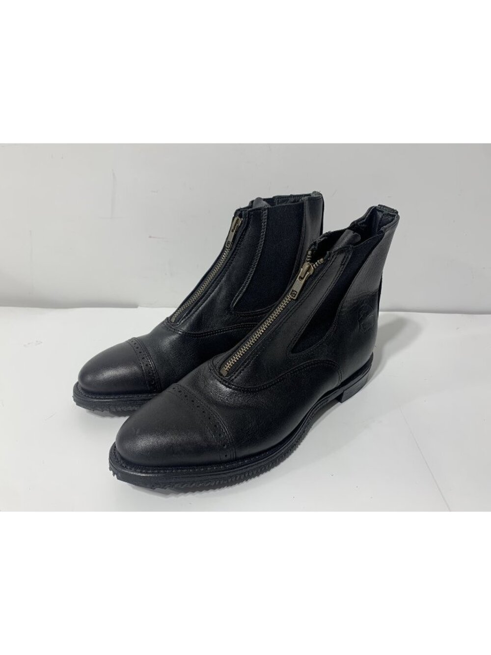 Men's 9.5 Grand Prix Calf Zip Punch Toe Paddock horse equestrian riding Boots